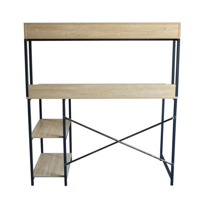 Bureau 3 niches en metal - L 120 x P 62 x H 134 cm - LEEDS