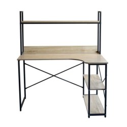 Bureau avec étageres en metal - L 120 x P 73 x H 135 cm - MANCHESTER