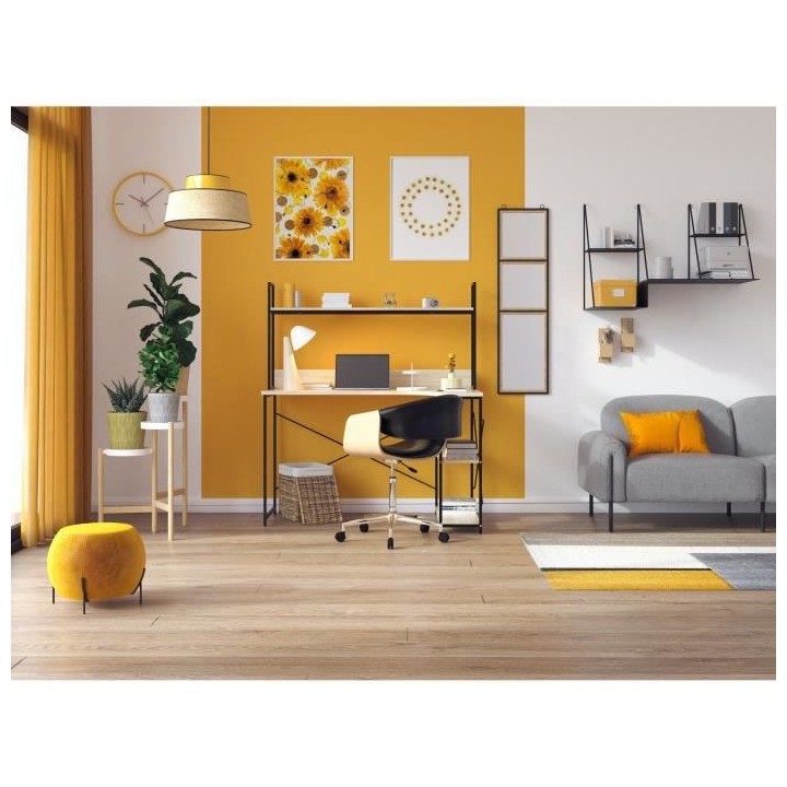 Bureau avec étageres en metal - L 120 x P 73 x H 135 cm - MANCHESTER