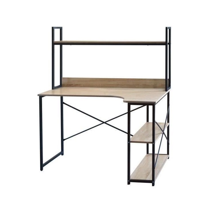 Bureau avec étageres en metal - L 120 x P 73 x H 135 cm - MANCHESTER
