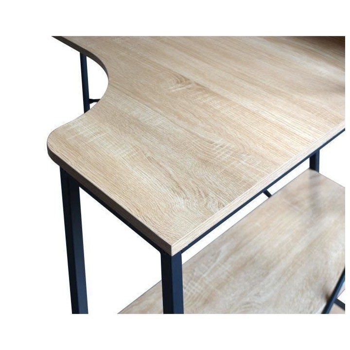 Bureau avec étageres en metal - L 120 x P 73 x H 135 cm - MANCHESTER