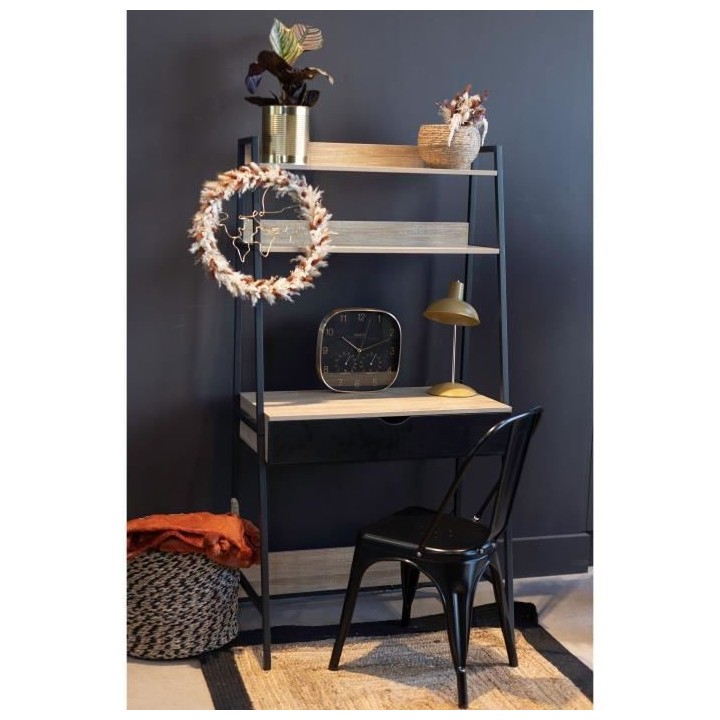 Bureau avec étagere en metal - L 84 x P 45 x H 165 cm - DOVER