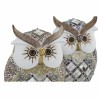 Figurine Décorative DKD Home Decor Doré Argenté Hibou 10 x 7 x 15 cm (2 Unités)