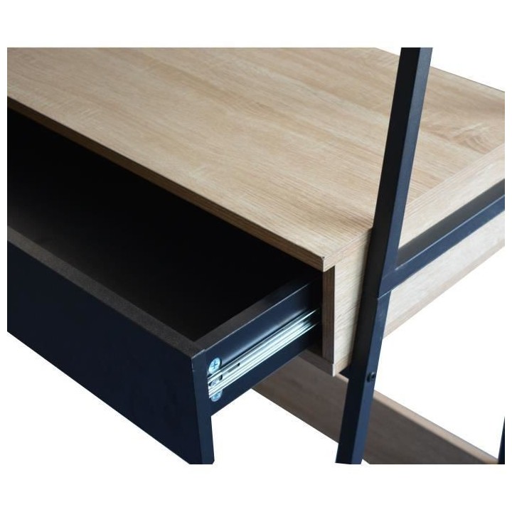 Bureau avec étagere en metal - L 84 x P 45 x H 165 cm - DOVER