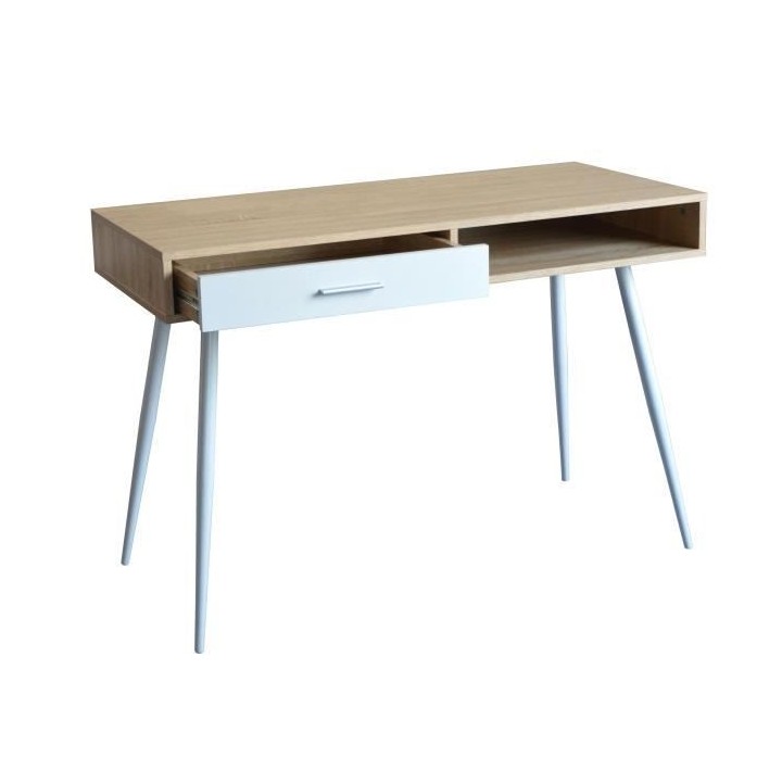 Bureau en métal 1 tiroir - L 110 x P 50 x H 75 cm - STUDY