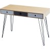 Bureau 3 tiroirs en métal - L 115 x P 50 x H 75 cm - BIRMINGHAM