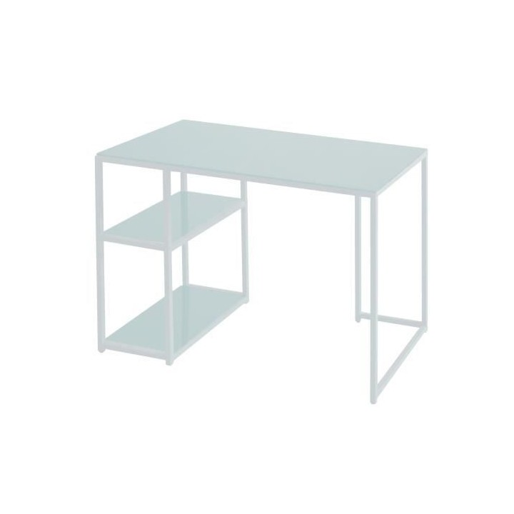 Bureau en metal - Blanc - L 110 x P 55 x H 75 cm - CORY
