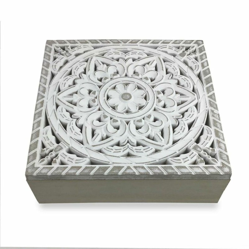 Boîte à bijoux Versa Mandala 22 x 7 x 22 cm Bois MDF