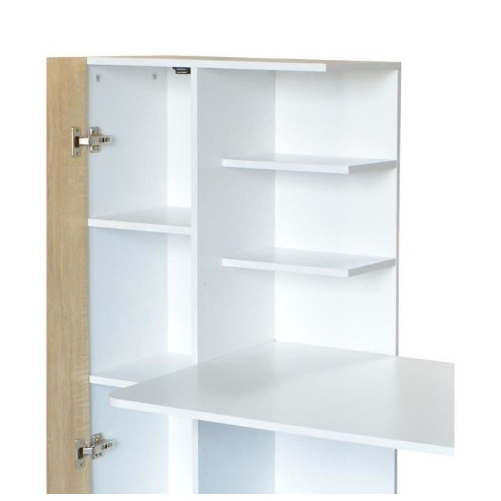 Bureau avec étageres - Blanc - L 160 x P 60 x H 135 cm - ACADEMY