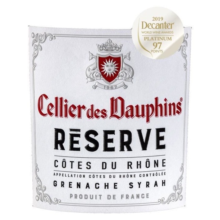 Cellier des Dauphins Réserve 2018 Côtes du Rhône - Vin rouge de la