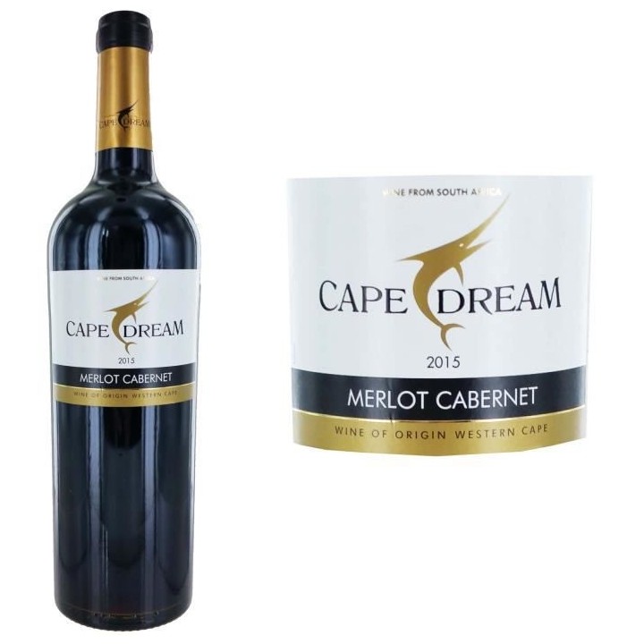 Cape Dream 2015 Merlot Cabernet - Vin rouge d'Afrique du Sud