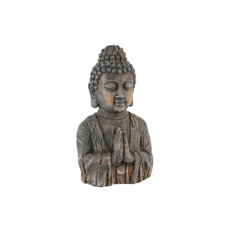 Figurine Décorative DKD Home Decor Fibre de Verre Gris Buda Pierre verre (28 x 20 x 50 cm)