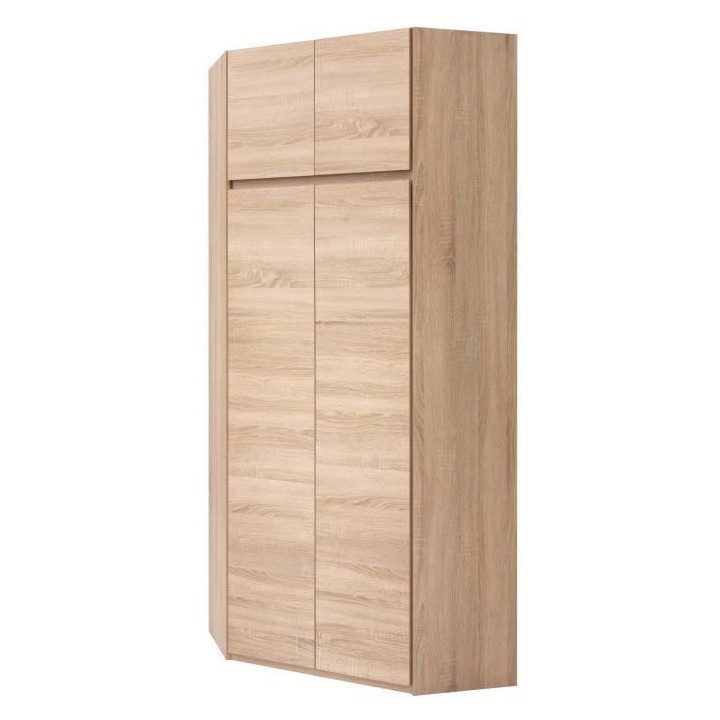 ACADEMICA Armoire d'angle - Décor chene sonoma - Contemporain - Chamb