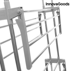 Étendoir Pliable à Roulettes InnovaGoods Aluminium 24 Barres Gris (Reconditionné B)