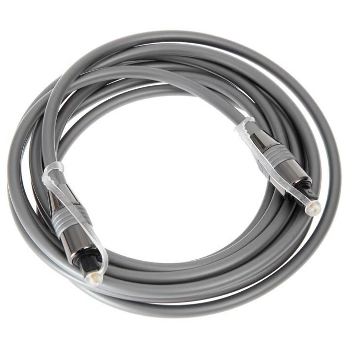 CONTINENTAL EDISON Câble Fibre optique 2.5 m EIAJ Toslink mâle/mâle