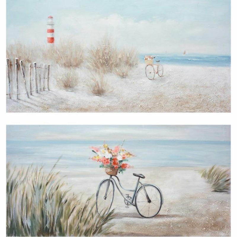 Cadre DKD Home Decor 140 x 3,5 x 70 cm Plage méditerranéen (2 Unités)