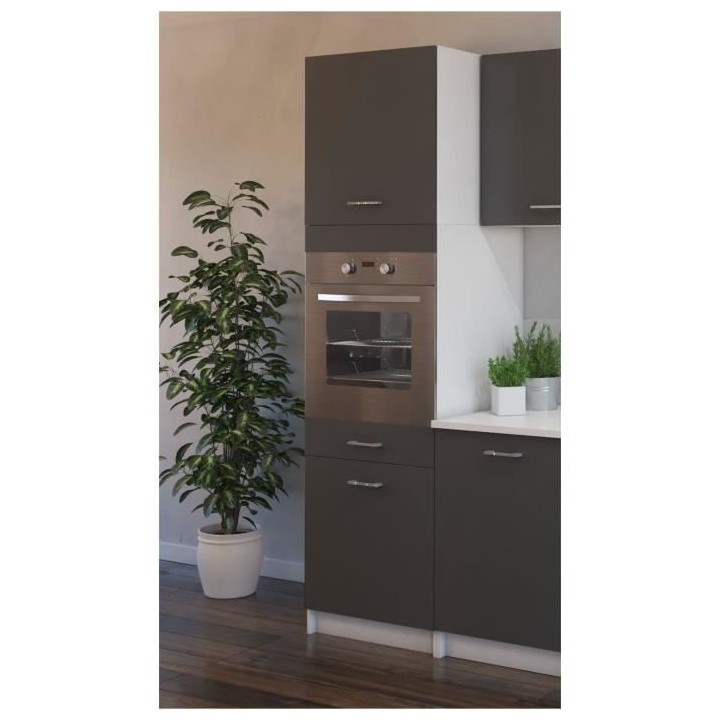 EXTRA Colonne de cuisine L 60 cm - Gris mat