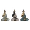 Figurine Décorative DKD Home Decor 30 x 17 x 40 cm Noir Buda Turquoise Vert Oriental (3 Pièces)