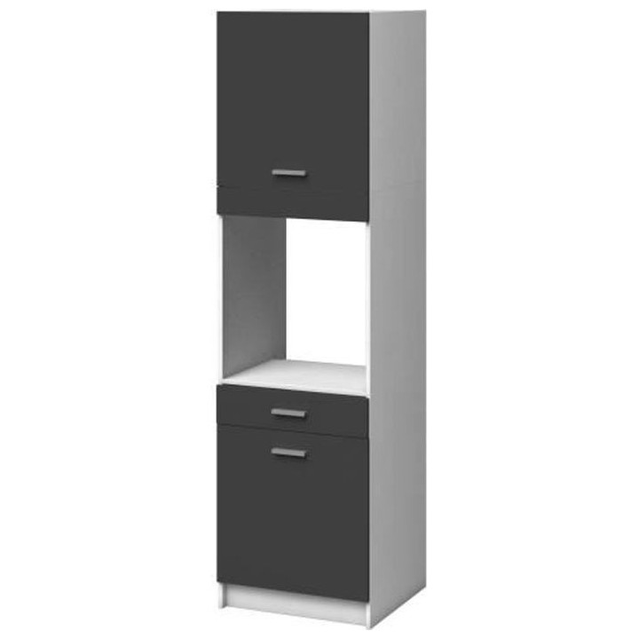 EXTRA - Meuble colonne four de cuisine 60cm - Gris Mat