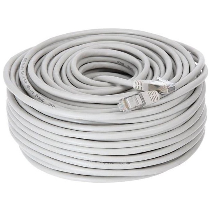 Câble RJ45 CONTINENTAL EDISON cat.6 blindé FTP 50 m