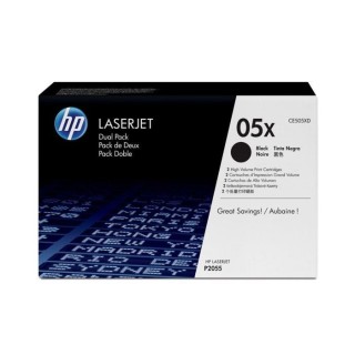 HP 05X Pack de 2 toners noirs LaserJet grande capacité authentiques (