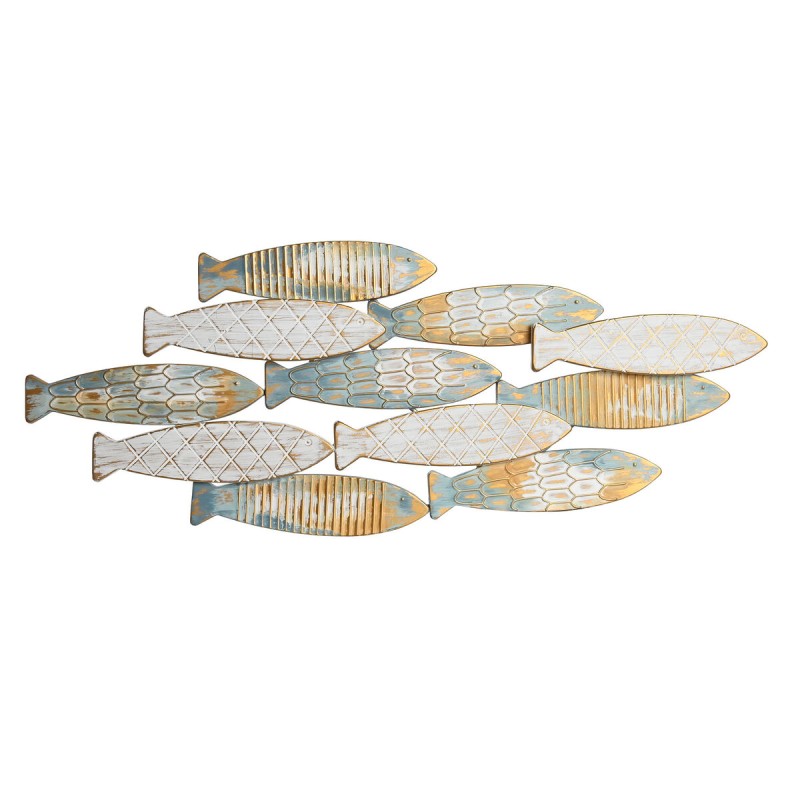 Décoration murale DKD Home Decor Doré Métal Poissons (96 x 37 x 3 cm)