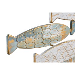 Décoration murale DKD Home Decor Doré Métal Poissons (96 x 37 x 3 cm)