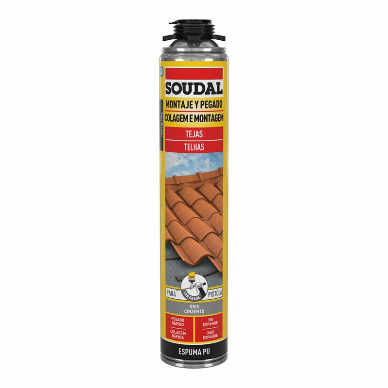 Mousse Soudal Polyuréthane Revolver Toit Gris 750 ml