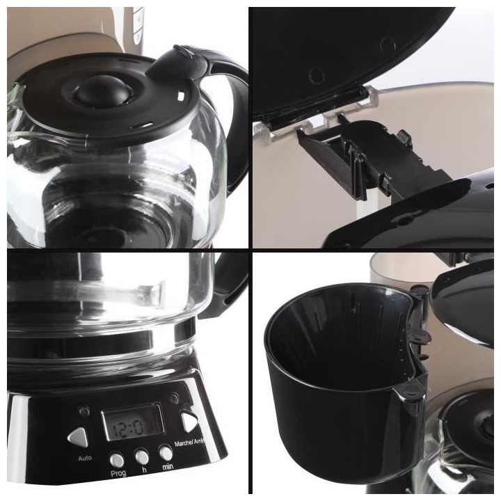 Cafetiere filtre programmable CONTINENTAL EDISON Noir