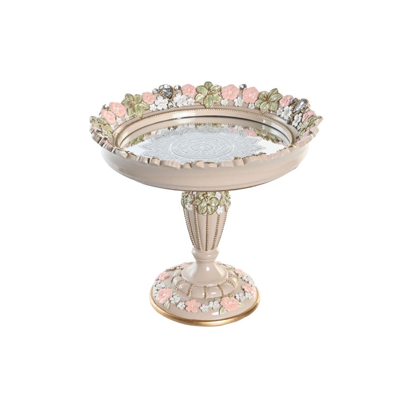 Centre de Table DKD Home Decor Miroir Résine Multicouleur Romantique (23,5 x 23,5 x 20,5 cm)