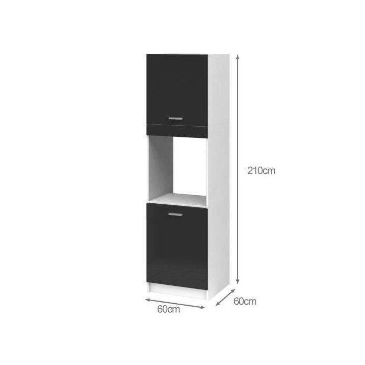 EXTRA - Meuble colonne four de cuisine L 60cm - Gris Laqué