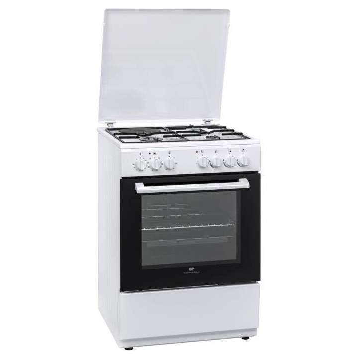 CONTINENTAL EDISON Cuisiniere mixte 3+1 60x60 Multifonction Cata Allum