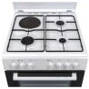 CONTINENTAL EDISON Cuisiniere mixte 3+1 60x60 Multifonction Cata Allumage auto, four 65L white