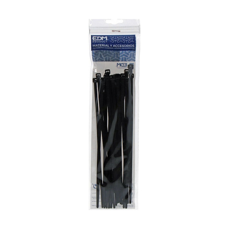 Attaches pour câble en nylon EDM 300 x 8 mm Noir (25 Unités)