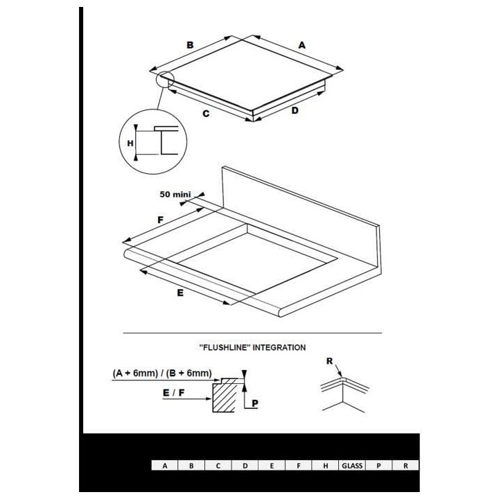 Plaque de cuisson vitrocéramique CONTINENTAL EDISON 2 foyers L29 x P5