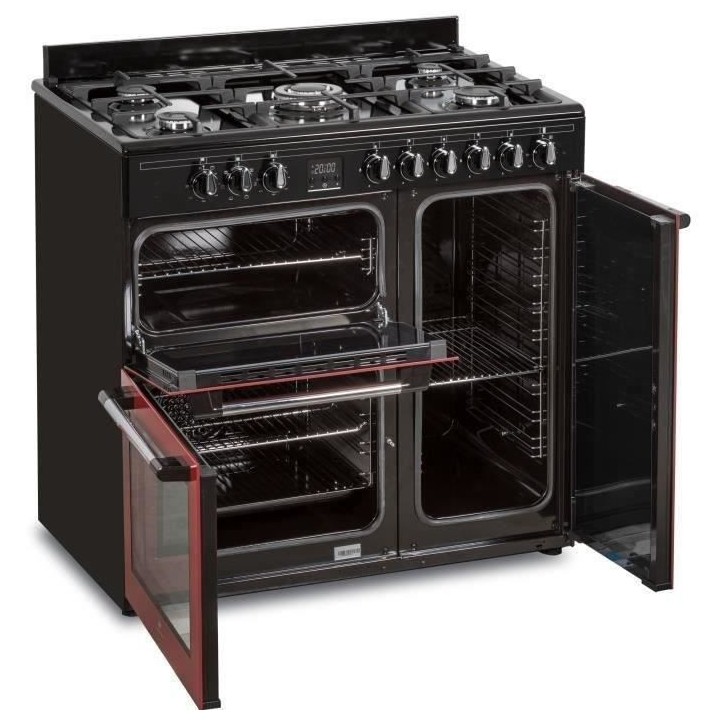 Cuisiniere piano gaz 3 fours électriques CONTINENTAL EDISON CECP903FB