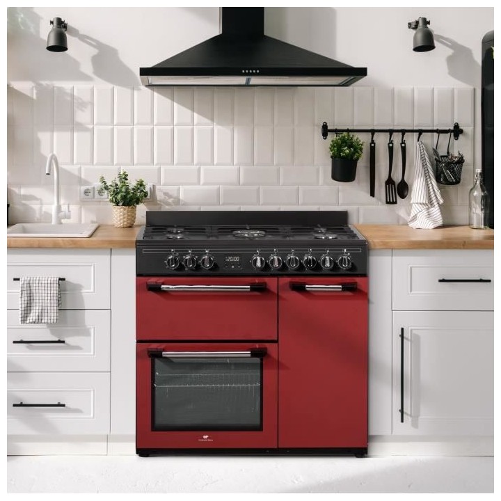 Cuisiniere piano gaz 3 fours électriques CONTINENTAL EDISON CECP903FB