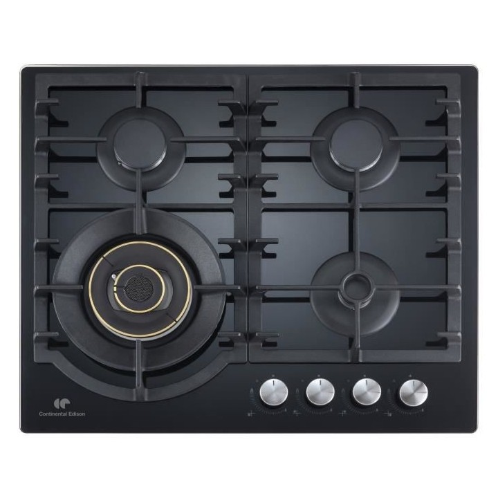 Plaque de cuisson gaz CONTINENTAL EDISON 4 foyers L56 x P48 cm CECTG4B
