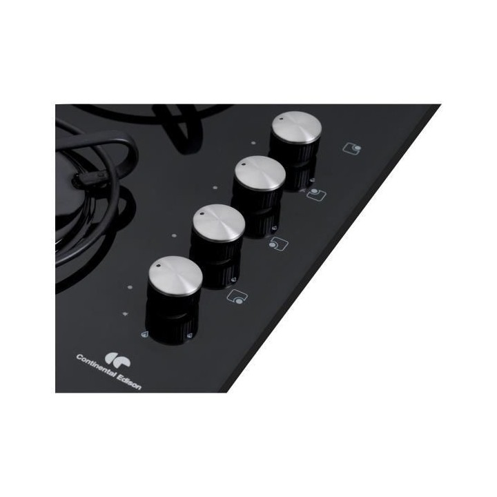 Plaque de cuisson gaz CONTINENTAL EDISON 4 foyers L58 x P50 cm CECTG4V