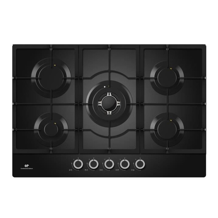 Plaque de cuisson gaz CONTINENTAL EDISON 5 foyers L 75 cm x P 51 cm CE