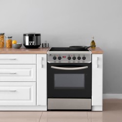 CONTINENTAL EDISON - Cuisiniere vitrocéramique - 60x60 - Multifonction - catalyse - Minuteur - Classe A - timer digital - Inox