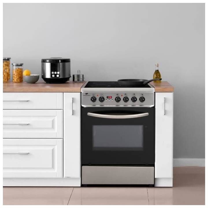 CONTINENTAL EDISON - Cuisiniere vitrocéramique - 60x60 - Multifonctio