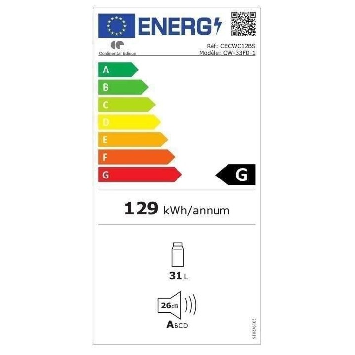 La Nouvelle Cave by Continental Edison Cave a vin 12 bouteilles, claye
