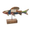 Figurine Décorative Calypso Poisson 51 x 13 x 28 cm Teck Multicouleur