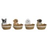 Figurine Décorative DKD Home Decor Chien Panier 17,5 x 17,5 x 15 cm (4 Unités)