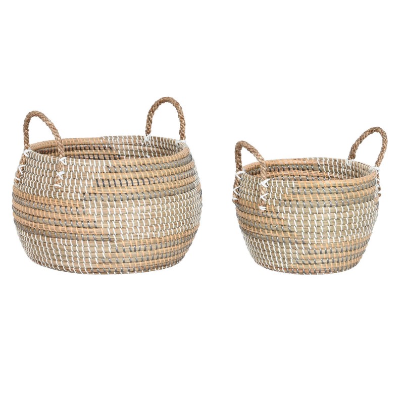 Set de basket DKD Home Decor Tropical Herbier marin 40 x 40 x 24 cm