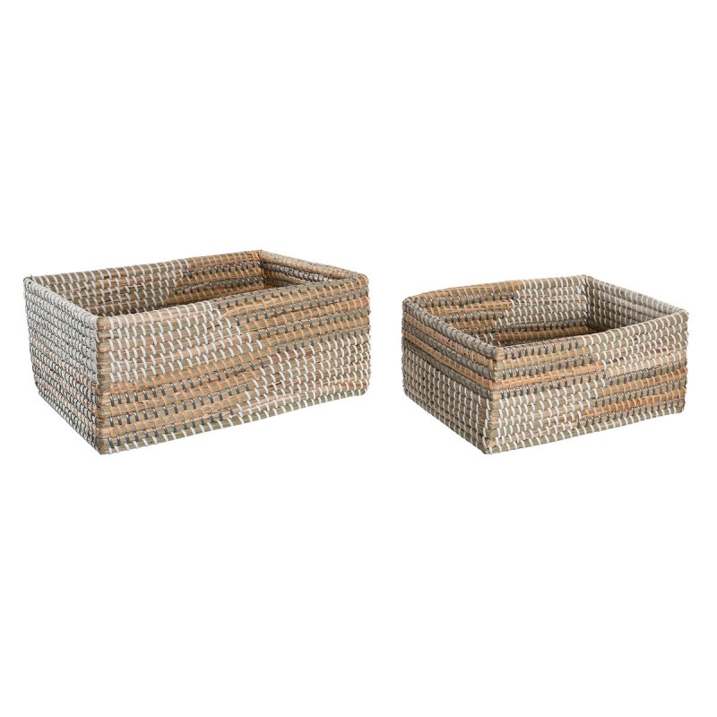 Set de basket DKD Home Decor Tropical Herbier marin 38 x 28 x 16 cm