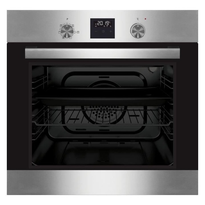 Four encastrable pyrolyse Continental Edison CEF60PBIX inox et noir 60