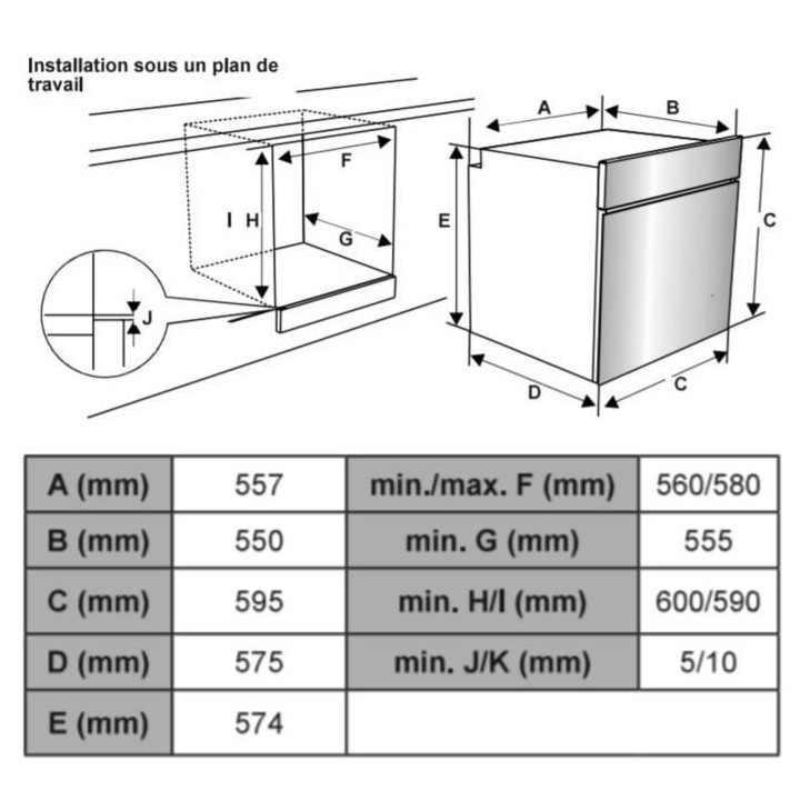 Four encastrable nettoyage catalyse - air Brassé CONTINENTAL EDISON C