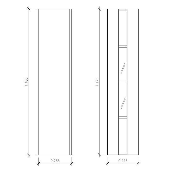 ALBAN Salle de Bain complete L 80cm - Meuble + Vasque + Colonne vitré